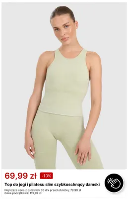 Top do jogi i pilatesu slim szybkoschnący damski promocja w 4F