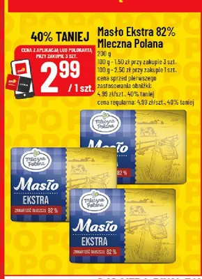 Masło Ekstra 82% Mleczna Polana promocja w POLOmarket