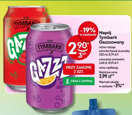 Napój Tymbark Gazzzowany Marakuja promocja w Żabka