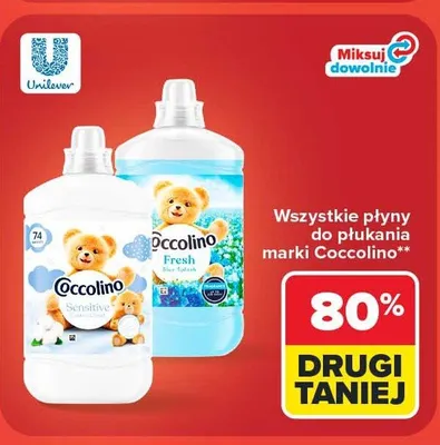 Płyny do płukania marki Coccolino promocja w Carrefour