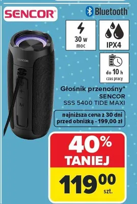 Głośnik przenośny SENCOR SSS 5400 TIDE MAXI promocja w Carrefour