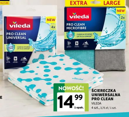 Ściereczka uniwersalna Vileda Pro Clean 4-pak promocja w Intermarche