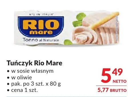 Tuńczyk Rio Mare w sosie własnym promocja w Makro