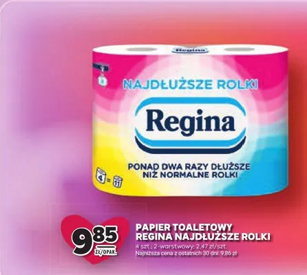 Papier toaletowy Regina Najdłuższe Rolki promocja w Stokrotka