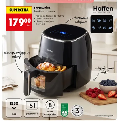 Frytownica beztłuszczowa Hoffen 5 l promocja w Biedronka