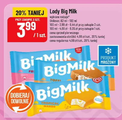 Lody Big Milk promocja w POLOmarket