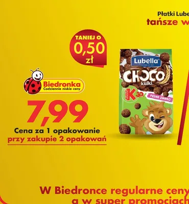 Płatki Lubella choco kulki promocja w Biedronka