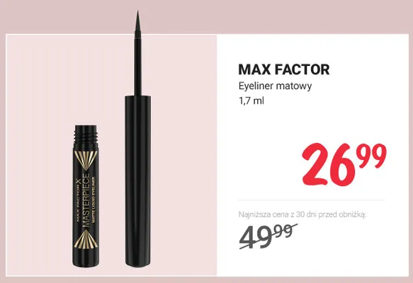 Eyeliner matowy Max Factor Masterpiece promocja w Rossmann