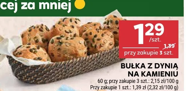 Bułka z dynią na kamieniu promocja w Stokrotka