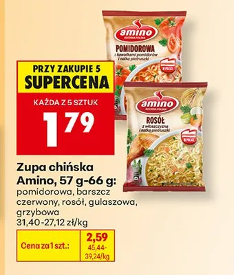 Zupa chińska grzybowa Amino promocja w Biedronka