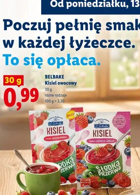 Kisiel owocowy różne rodzaje promocja w Lidl