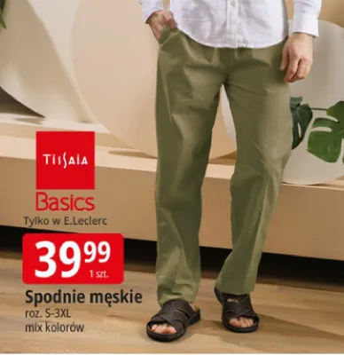 Spodnie męskie Tissaia Basics roz. S-3XL mix kolorów promocja w Leclerc
