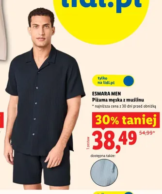Piżama męska z muślinu Esmara Men promocja w Lidl