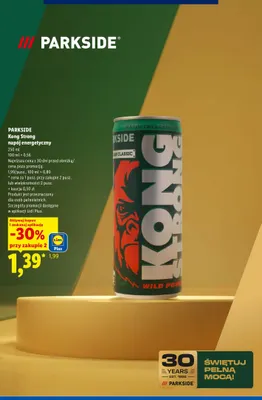 Napój energetyczny Kong Strong Parkside promocja w Lidl