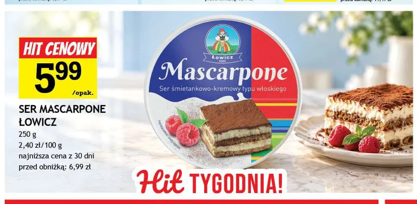 Ser mascarpone Łowicz promocja w Gram Market
