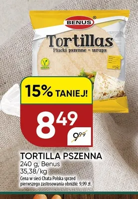 Tortilla pszenna Benus promocja w Chata Polska