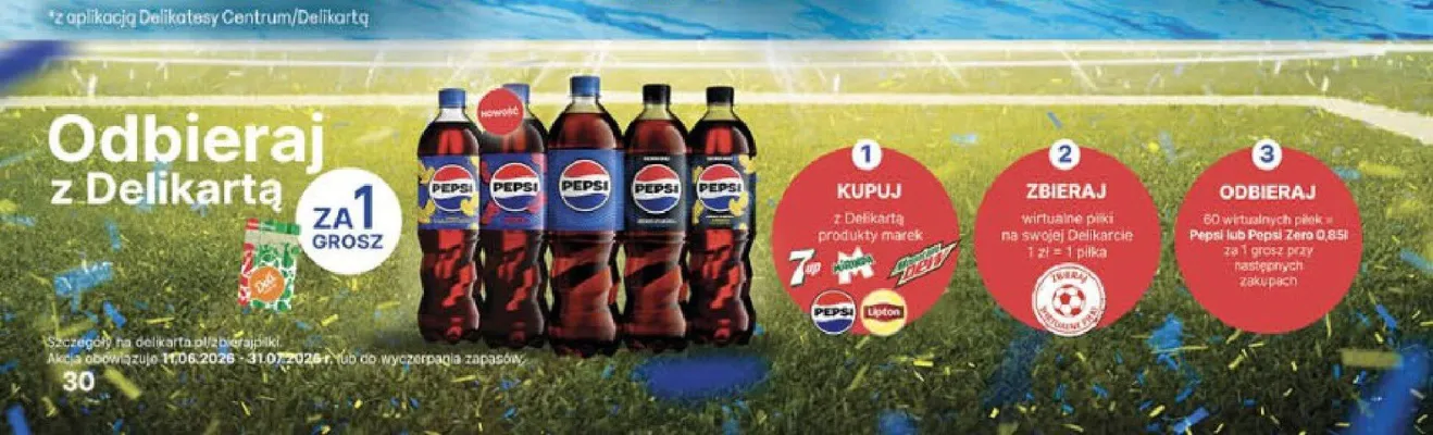 Napój gazowany Pepsi promocja w Delikatesy Centrum