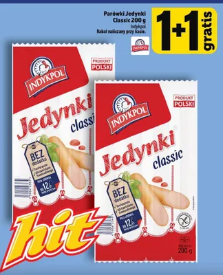 Parówki Jedynki Classic Indykpol promocja w TOPAZ