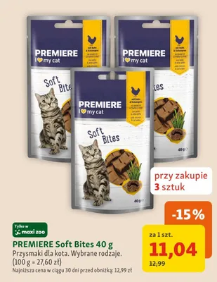 Przysmaki dla kota PREMIERE Soft Bites promocja w MAXI ZOO