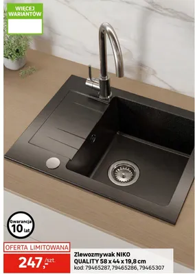 Zlewozmywak NIKO QUALITY 58x44x19,8cm promocja w Leroy Merlin