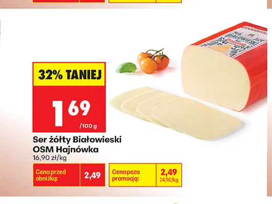 Ser żółty białowieski OSM Hajnówka promocja w Biedronka