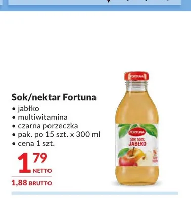 Sok Fortuna jabłko promocja w Makro