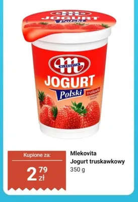 Jogurt truskawkowy Mlekovita Polski promocja w Dino