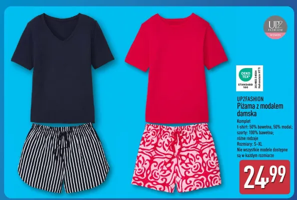 Piżama z modalem damska Up2Fashion promocja w Aldi