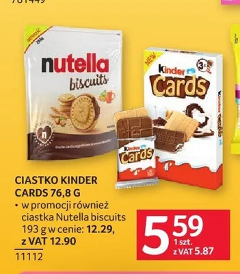 Ciastko Kinder Cards 76,8g promocja w Selgros
