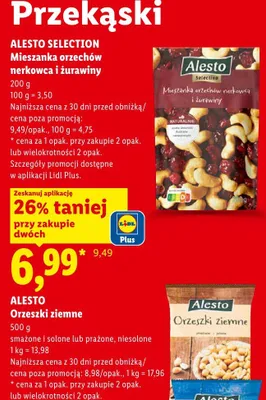 Orzeszki ziemne smażone i solone Alesto promocja w Lidl