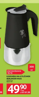 Kawiarka na 6 filiżanek Berlinger Haus promocja w Selgros