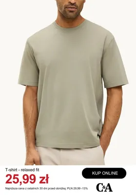 T-shirt męski relaxed fit C&A promocja w C&A
