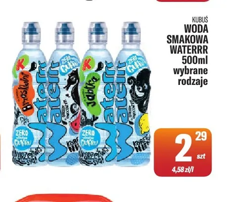 Woda smakowa Waterrr Kubuś promocja w Tomi Markt