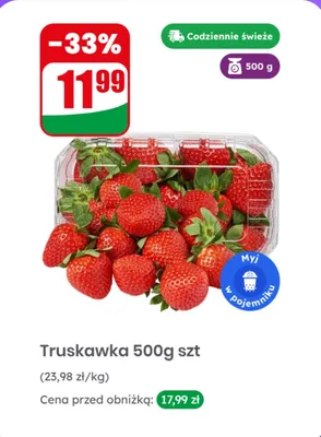 Truskawka 500 g promocja w Dino