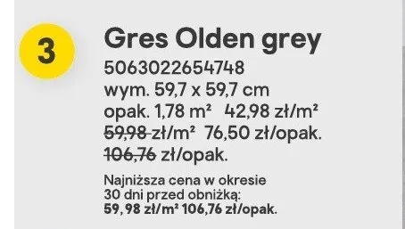 Gres Olden grey promocja w Castorama