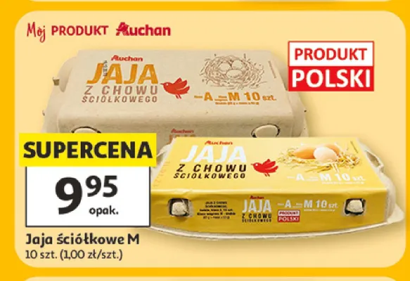 Jaja ściółkowe M Auchan promocja w Auchan
