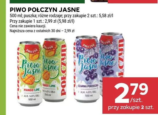 Piwo Połczyn Jasne Czarna Porzeczka promocja w Stokrotka