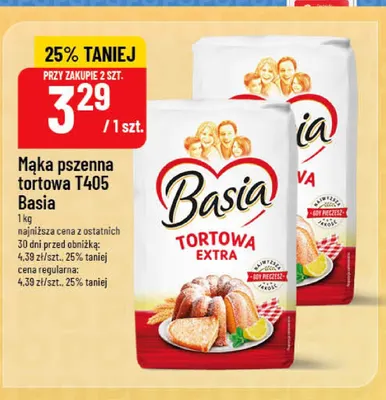 Mąka pszenna tortowa T405 Basia promocja w POLOmarket