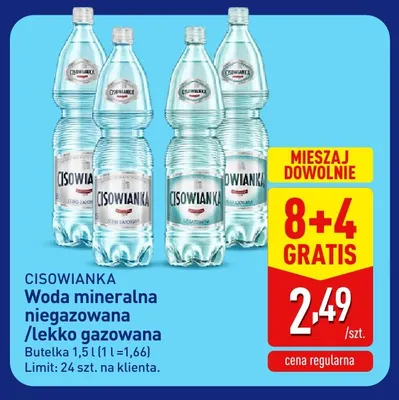 Woda mineralna niegazowana Cisowianka promocja w Aldi