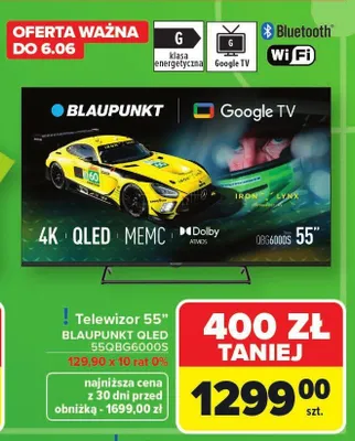 Telewizor 55" BLAUPUNKT QLED 55QBG6000S promocja w Carrefour Market