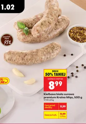 Kiełbasa biała surowa premium promocja w Biedronka