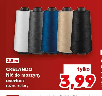 Nić do maszyny overlock Crelando promocja w Kaufland