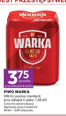 Piwo Warka Classic 1478 promocja w Stokrotka