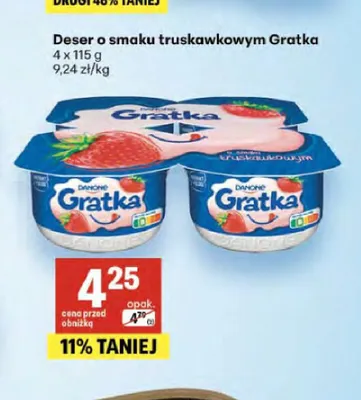 Deser o smaku truskawkowym Gratka 4-pak 115g promocja w Delikatesy Centrum