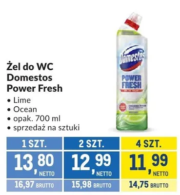 Żel do WC Domestos Power Fresh Lime promocja w Makro