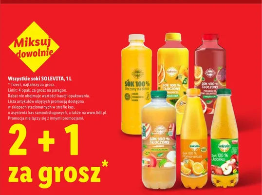 Sok 100% pomarańcza Solevita promocja w Lidl