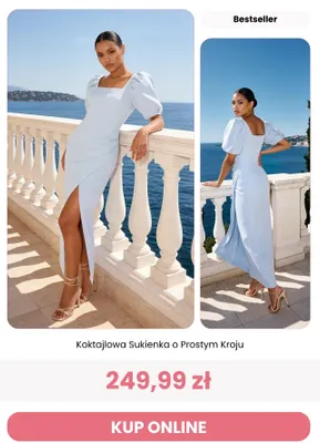 Sukienka koktajlowa o prostym kroju Renee promocja w Renee