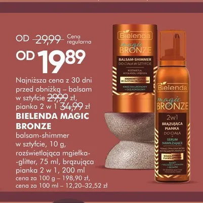 Rozświetlająca mgiełka-glitter Bielenda Magic Bronze promocja w Super-Pharm