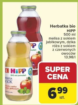 Herbatka bio melisa z sokiem jabłkowym promocja w Carrefour