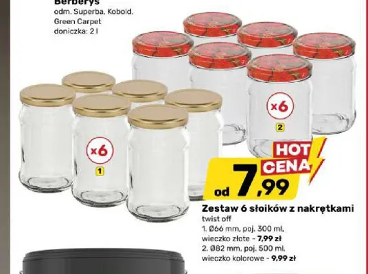 Zestaw 6 słoików z nakrętkami twist off 300 ml promocja w Bricomarche